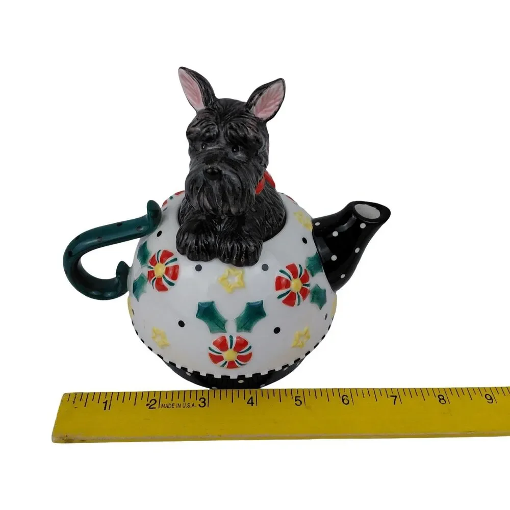 Mary Engelbreit Scottie Dog Teapot Stackable Mug 2001 Scottish Terrier Holiday